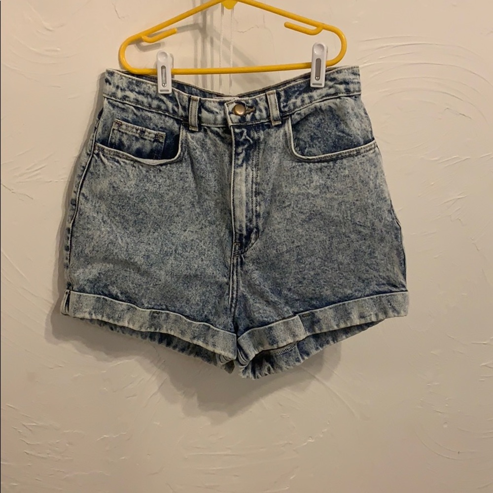 american apparel acid wash denim shorts